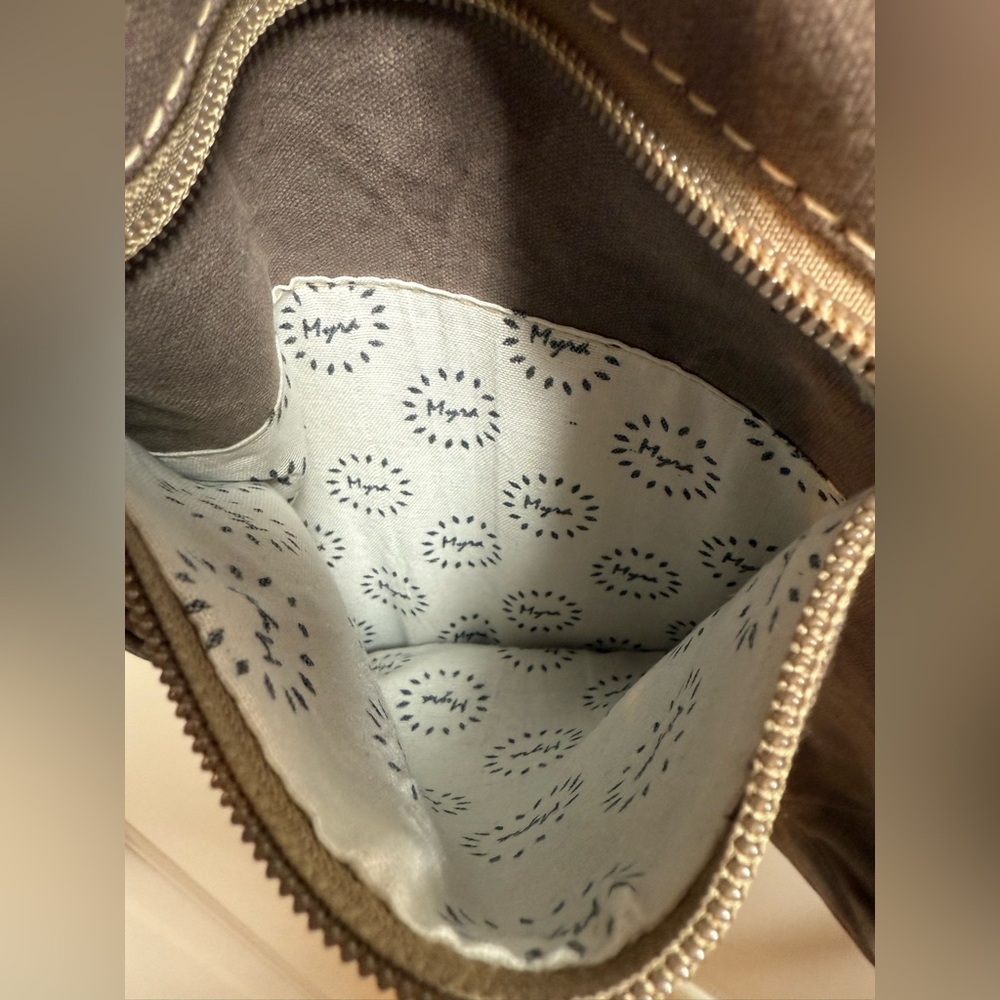 Myra Bag Ace Upcycled Canvas & Cowhide Messenger Bag - Picture 14 of 14